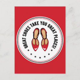Geweldige schoenen nemen je geweldige plaatsen Sch Briefkaart