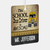 Geweldige schoolbusstuurprogramma | VINTAGE Metalen Ornament (Voorkant Rechts)
