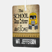 Geweldige schoolbusstuurprogramma | VINTAGE Metalen Ornament (Voorkant links)
