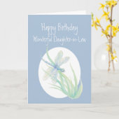 Geweldige schoondochter van de Birthday Dragonfly Kaart (Gele Bloem)