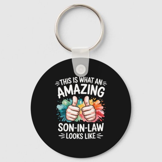 Geweldige schoonzoon cadeau grappige vader echtgen sleutelhanger (Voorkant)