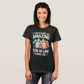 Geweldige schoonzoon cadeau grappige vader echtgen t-shirt (Voorkant volledig)