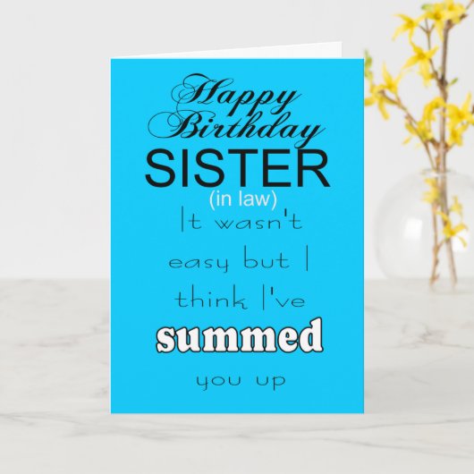 geweldige schoonzus kaart (Gele Bloem)