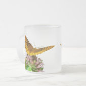 Geweldige schuine konijnenvlinder op Milkweed Matglas Koffiemok (Voorkant links)