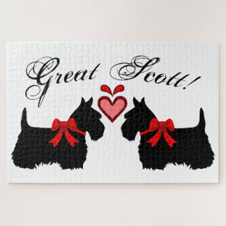 "Geweldige Scott!", Scottish Terrier dog/red hart Legpuzzel