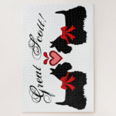 "Geweldige Scott!", Scottish Terrier dog/red hart Legpuzzel (Verticaal)