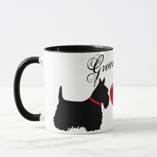 "Geweldige Scott!" Scottish Terrier, rode halsband Mok (Links)