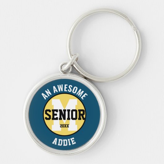 Geweldige Senior Sleutelhanger Blue/Yellow (Voorkant)