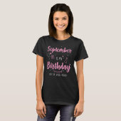 Geweldige september is mijn verjaardag, ja de hele t-shirt (Voorkant volledig)