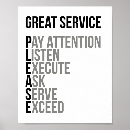 Geweldige service poster (Voorkant)