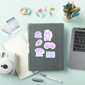 Geweldige set roze muziekretro sticker (iPad Cover)