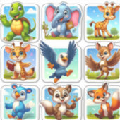 Geweldige set van cartoon dierlijke stickers (Voorkant)