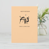Geweldige Silhouette Dancers Oranje Verjaardag Kaart (Staand voorkant)