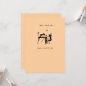 Geweldige Silhouette Dancers Oranje Verjaardag Kaart (Voorkant / Achterkant in situ)