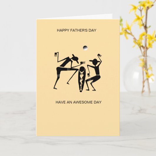 Geweldige Silhouette Dansers Vaderdag  Kaart (Gele Bloem)