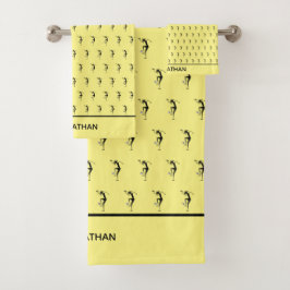 Geweldige Silhouette Voetballer Bad Handdoek