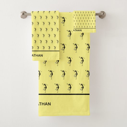 Geweldige Silhouette Voetballer Bad Handdoek (Insitu)