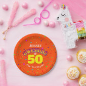 GEWELDIGE Sinaasappel 50E VERJAARDAG Papieren Bordje (Feest)