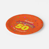 GEWELDIGE Sinaasappel 50E VERJAARDAG Papieren Bordje (Gekanteld)