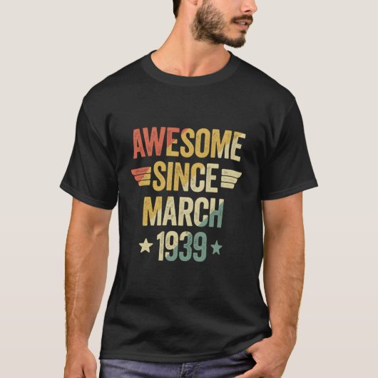 Geweldige sinds 1939 maart t-shirt (Voorkant)