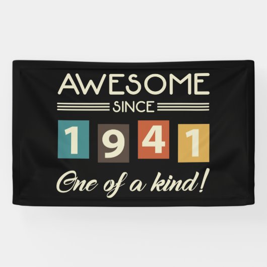 Geweldige sinds 1941 80e verjaardag Retro Spandoek (Horizontaal)