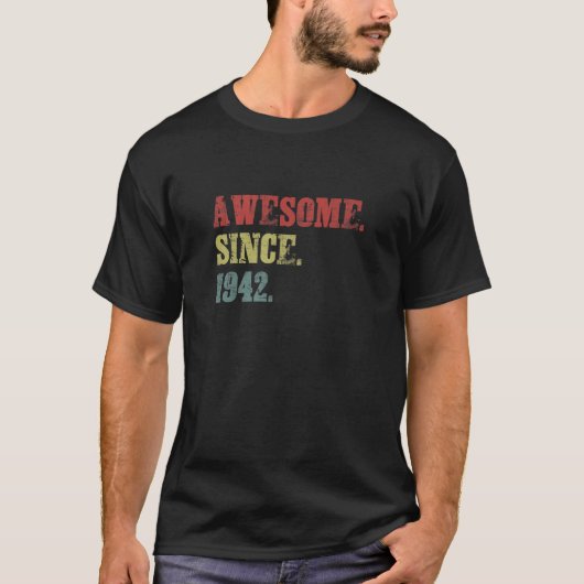  Geweldige sinds 1942 80 jaar geboortedag Gift F T-shirt (Voorkant)