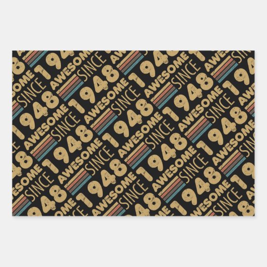 Geweldige sinds 1948 75e verjaardag inpakpapier vel (Voorkant)
