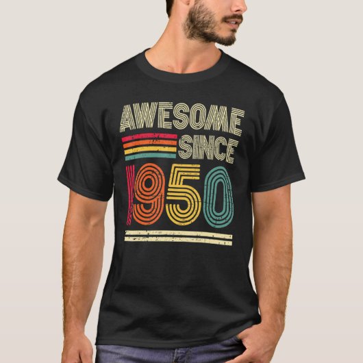 Geweldige sinds 1950 73e verjaardag Retro T-shirt (Voorkant)