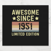 Geweldige sinds 1951 Retro 73 jaar oude verjaardag Sparkling Wijnetiket (Enkel label)