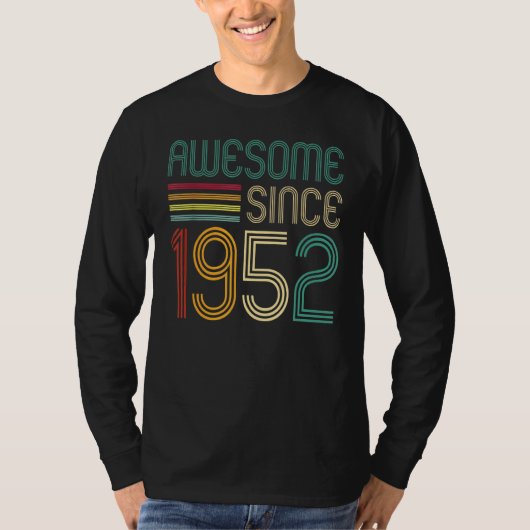 Geweldige sinds 1952 70e verjaardag Retro T-shirt (Voorkant)