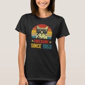 Geweldige sinds 1953 70th Birthday Gift Cat Lover  T-shirt