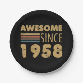 Geweldige sinds 1958 65e geboortedag papieren bordje (Voorkant)