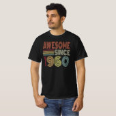 Geweldige sinds 1960 Retro geboren in 1960 T-shirt (Voorkant volledig)