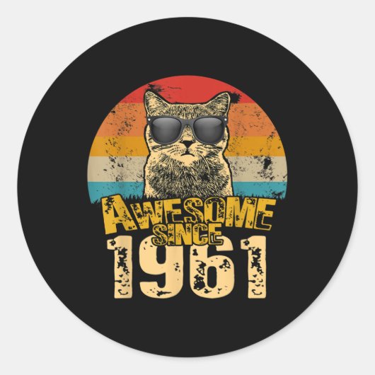 Geweldige sinds 1961 61 jaar oud Ronde Sticker (Voorkant)