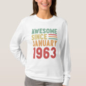 Geweldige sinds 1963 60e verjaardag cadeau t-shirt (Voorkant)