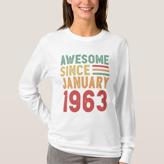 Geweldige sinds 1963 60e verjaardag  cadeau t-shirt (Voorkant)