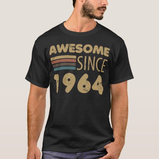Geweldige sinds 1964 60e geboortedag t-shirt (Voorkant)