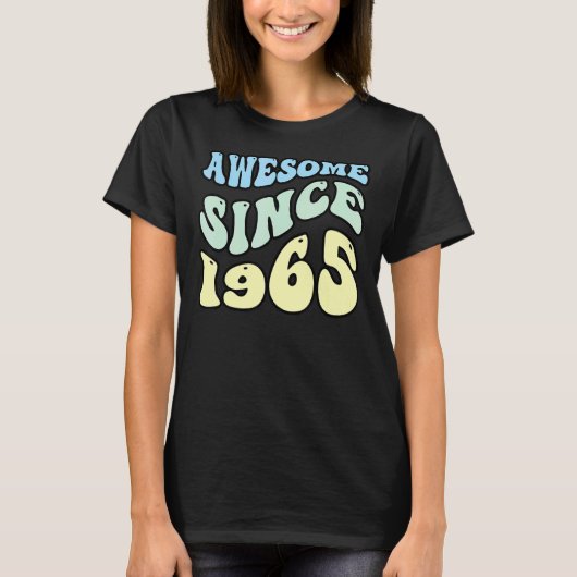 Geweldige sinds 1965  Retro Verjaardag T-shirt (Voorkant)