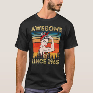 Geweldige sinds 1965 Verjaardag Luipaard Vrouw T-shirt