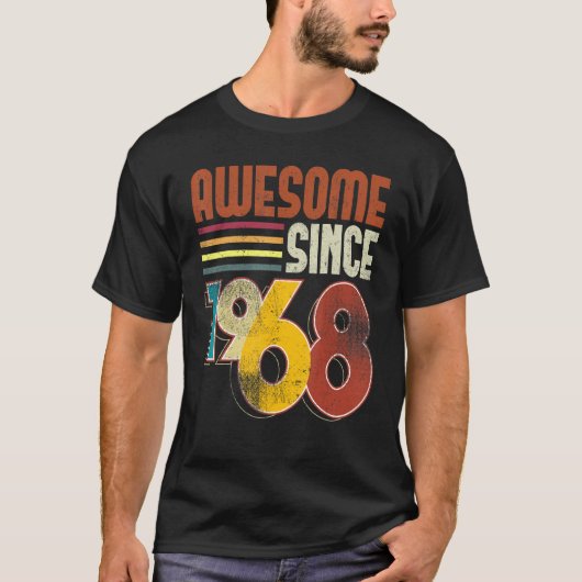 Geweldige sinds 1968 55e verjaardag Retro T-shirt (Voorkant)
