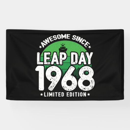 Geweldige sinds 1968 schrikkeljaardag feb 29 Verja Spandoek (Horizontaal)