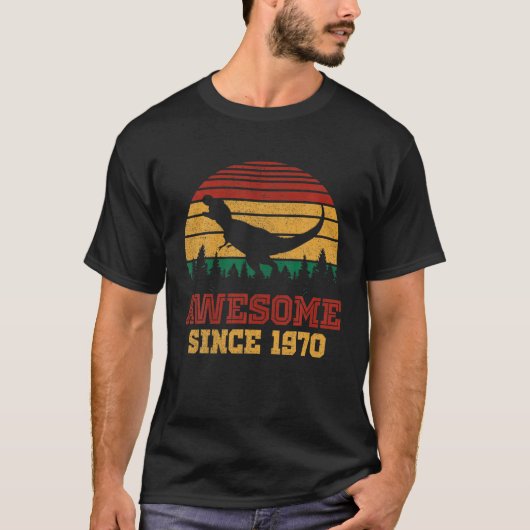 Geweldige sinds 1970 52 jaar oud t rex 52 T-shirt (Voorkant)