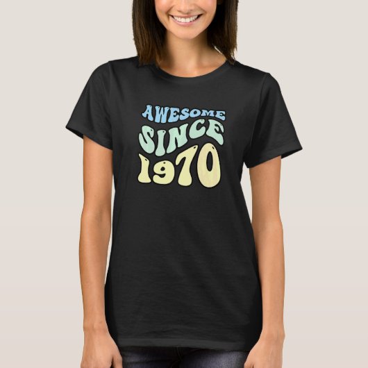Geweldige sinds 1970  Retro Birthday T-shirt (Voorkant)