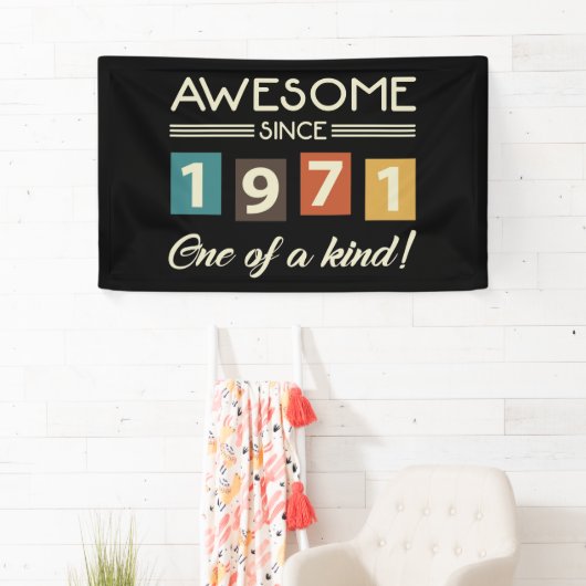 Geweldige sinds 1971, 50e verjaardag Retro Spandoek (Insitu)