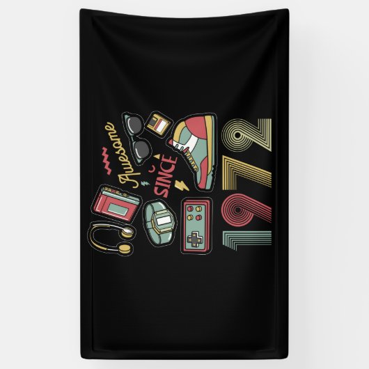 Geweldige sinds 1972 Retro 50e verjaardag Spandoek (Verticaal)