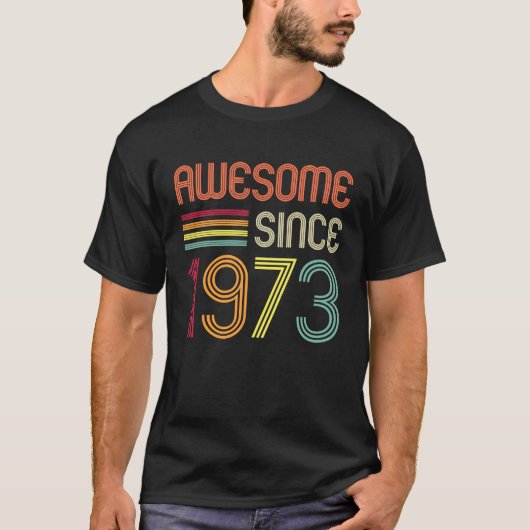 Geweldige sinds 1973 50e verjaardag Retro T-shirt (Voorkant)
