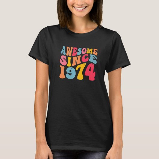 Geweldige sinds 1974 48 jaar oud Retro  48e T-shirt (Voorkant)