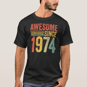  Geweldige sinds 1974 48e Mannen met de vogelretro T-shirt