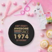 Geweldige sinds 1974 50e geboortedag papieren bordje (Feest)