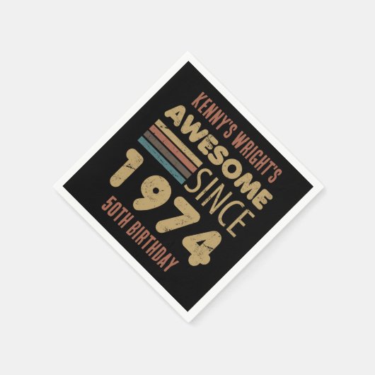 Geweldige sinds 1974 50e geboortedag servet (Hoek)